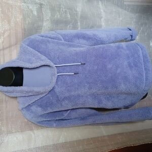 Champion purple cowl neck fleece teddy pullover sweater size M